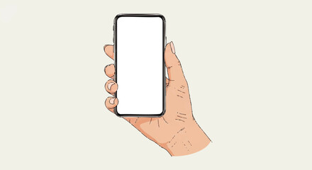 A hand holds a smartphone with a blank screen, showcasing modern mobile technology.