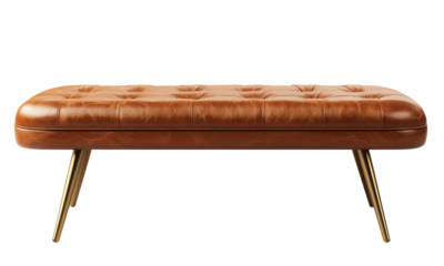 Elegant leather bench for bedroom decor contemporary style home furniture warm environment side view interior design inspiration