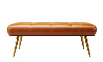 Elegant leather ottoman furniture modern bedroom home decor stylish interior side view comfort and functionality