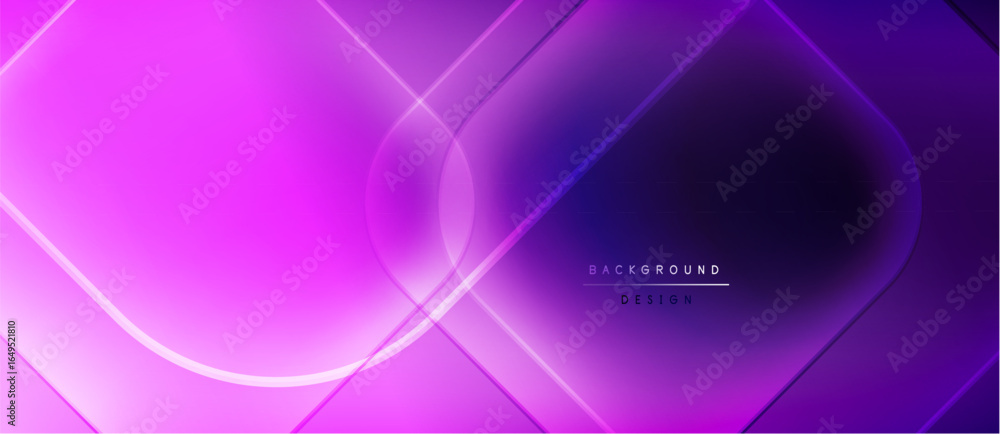 Poster abstract purple design. overlapping shapes create dynamic, glowing effect. modern background suitabl