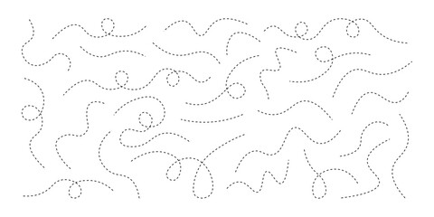 Long squiggle dashed line set