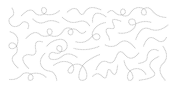 Long squiggle dashed line set