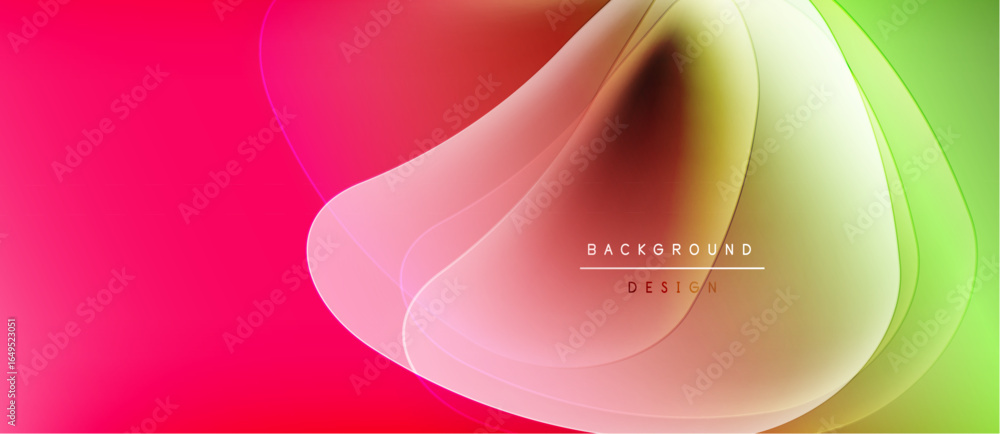 Poster abstract vibrant waves, flowing shapes. gradient colors blend, creating dynamic visual effect. moder