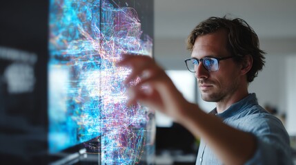 Manager interacting with multi-layer AI graph in office