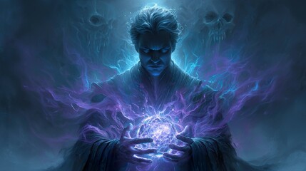 Mysterious mage with powerful energy