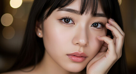 Obraz premium 20代女性の顔（正面_ポージング1）