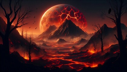 sunset in the mountains