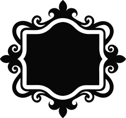 Decorative Picture Frame Icon Silhouette Vector Illustration
