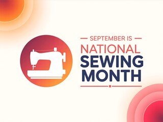 Celebrating national sewing month in september with a vintage sewing machine graphic and festive color accents