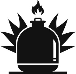 Gas Tank Explosion Icon Silhouette Vector Illustration