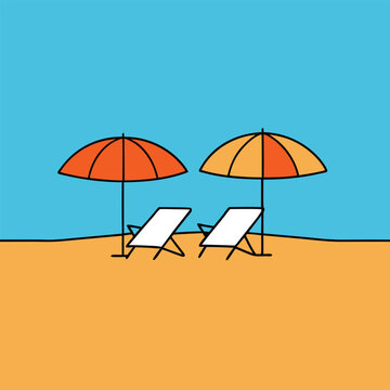 vector illustration of a beach
