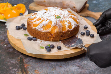 Apricot Pie. Powdered Sugar