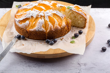 Apricot Pie. Powdered Sugar