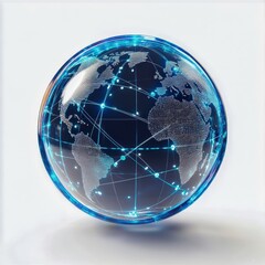 transparent crystal globe showing interconnected global markets
