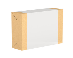 Cardboard box on white background. Isolated 3D illustration