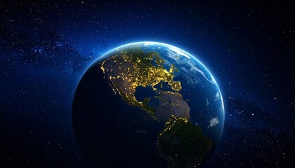 Fototapeta premium Earth and City Lights