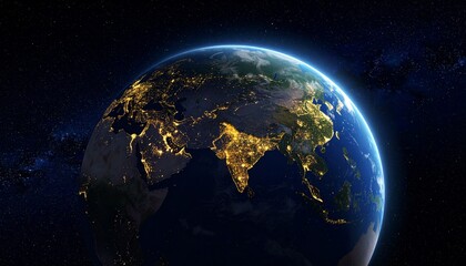 Obraz premium Earth and City Lights