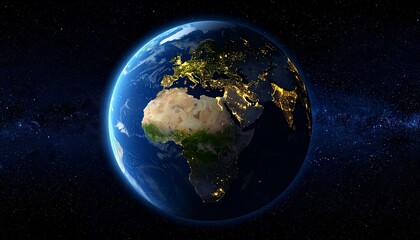 Obraz premium Earth and City Lights