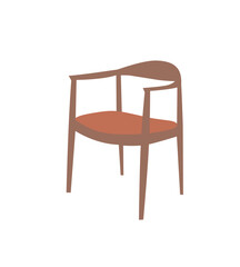 vector illustration of brown chair in furniture industry