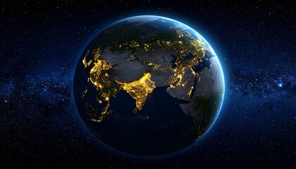 Obraz premium Earth and City Lights