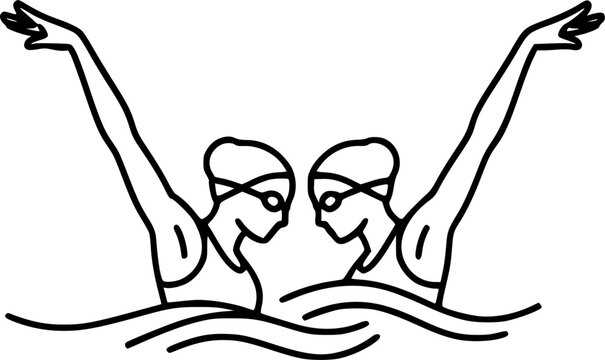 Synchronized swimming icon. Outline synchronized swimming vector icon for web design isolated on white background
