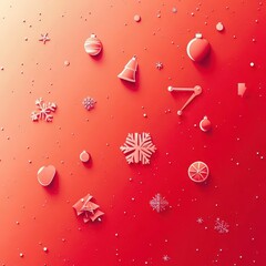 Vector minimalist holiday design featuring crisp clean festive icons and ample negative space on a soft gradient backdrop