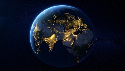 Fototapeta premium Earth and City Lights
