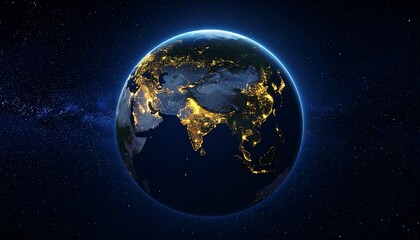 Obraz premium Earth and City Lights