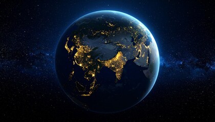 Fototapeta premium Earth and City Lights