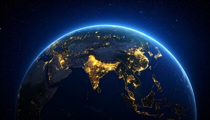 Obraz premium Earth and City Lights