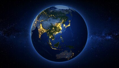 Fototapeta premium Earth and City Lights