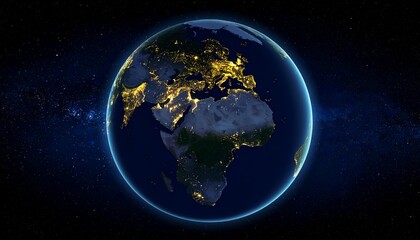 Fototapeta premium Earth and City Lights