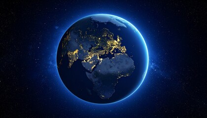 Fototapeta premium Earth and City Lights
