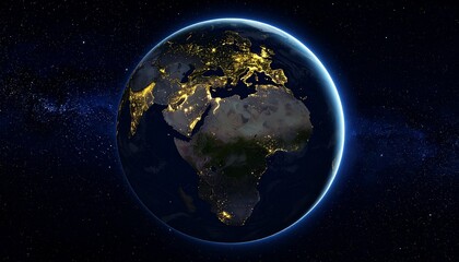 Fototapeta premium Earth and City Lights