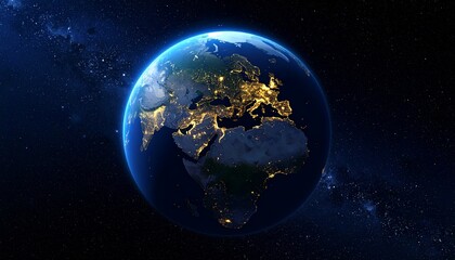 Fototapeta premium Earth and City Lights