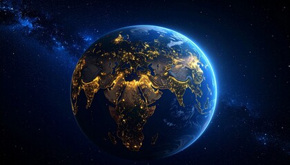 Fototapeta premium Earth and City Lights