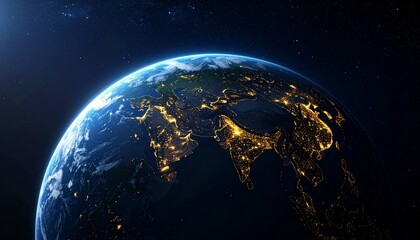 Fototapeta premium Earth and City Lights
