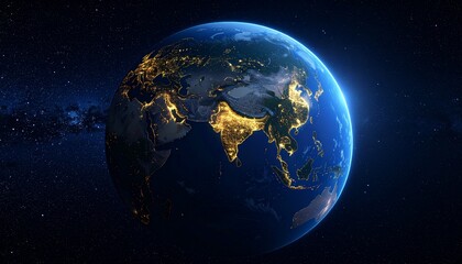 Obraz premium Earth and City Lights