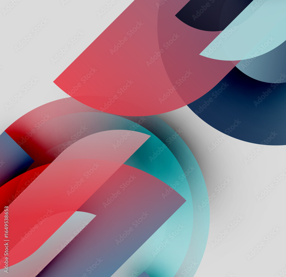 Aufkleber abstract composition. overlapping shapes, vibrant colors, smooth gradients create modern visual expe