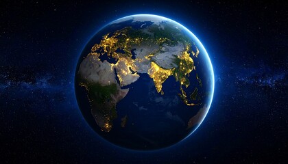 Fototapeta premium Earth and City Lights
