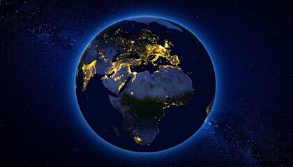 Fototapeta premium Earth and City Lights