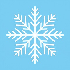 Detailed White Snowflake Design on Light Blue Background for Winter Themes