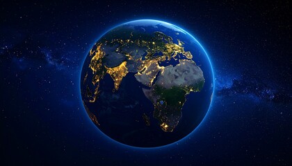 Fototapeta premium Earth and City Lights