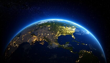 Fototapeta premium Earth and City Lights