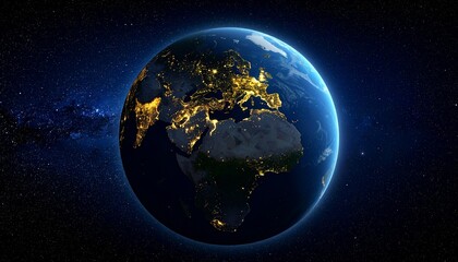 Fototapeta premium Earth and City Lights