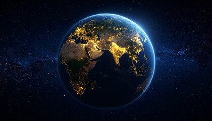 Obraz premium Earth and City Lights