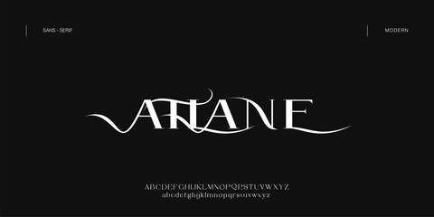 Abstract Fashion font alphabet. Minimal modern urban fonts for logo, brand etc. Typography typeface uppercase lowercase and number. vector illustration