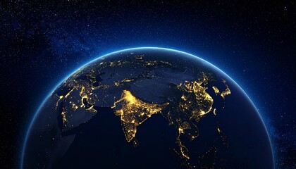 Obraz premium Earth and City Lights