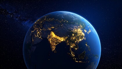 Obraz premium Earth and City Lights