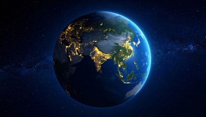 Fototapeta premium Earth and City Lights